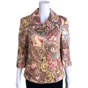 Lafayette 148 New York Pleated Bell Sleeve Floral Blazer - 6